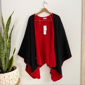 Calvin klien knit blanket stitch shawl cape